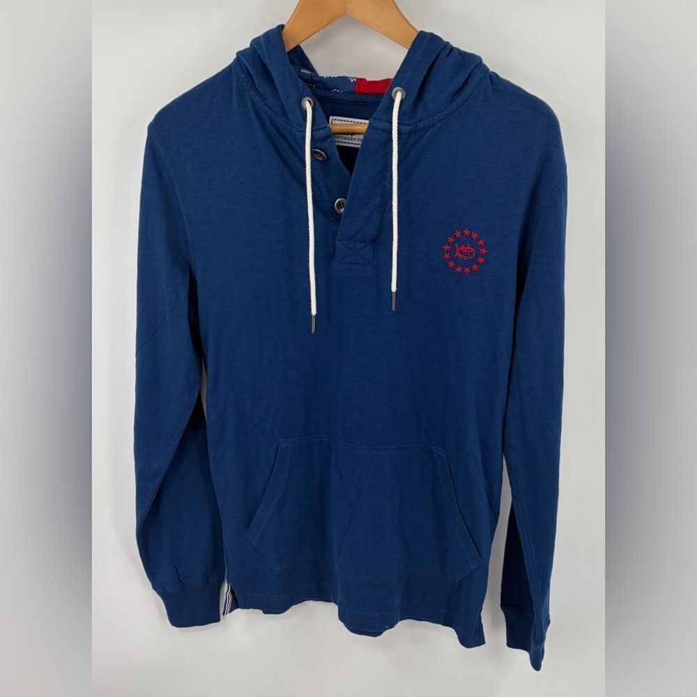 Southern Tide men’s long sleeve freedom rocks hoodie yacht blue size XS NWT